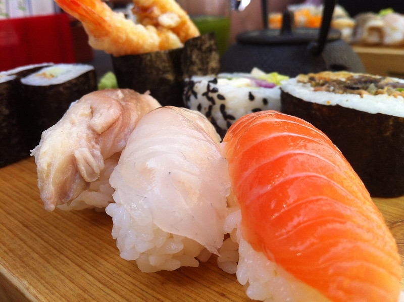 Sushi prepared by a professional chef