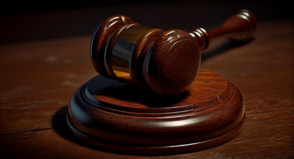 A gavel on a table