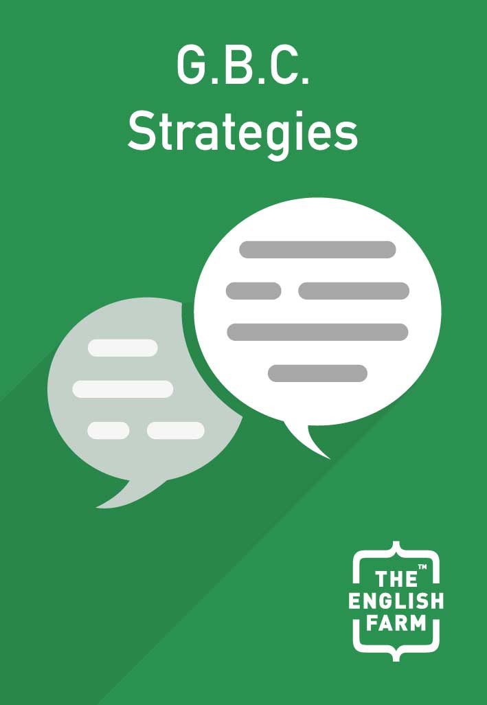 The English Farm | GBC Test Strategies Course cover image showing two overlapping speech bubbles