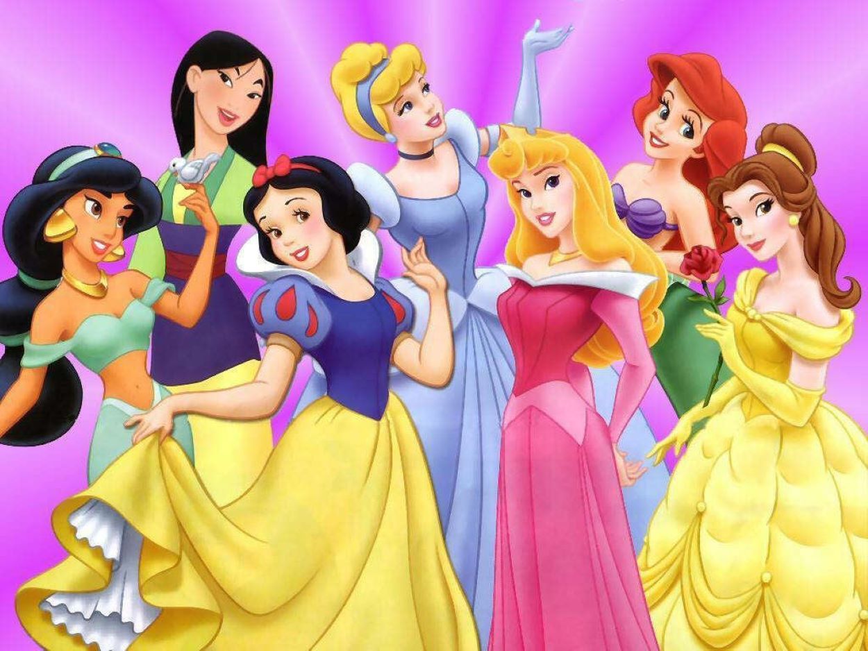 A montage of Disney princesses.