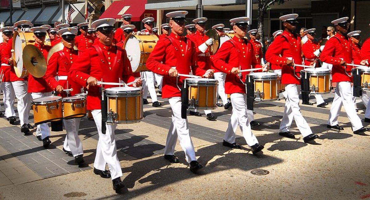 Marching band in costume