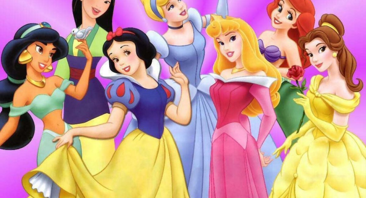 A montage of Disney princesses.