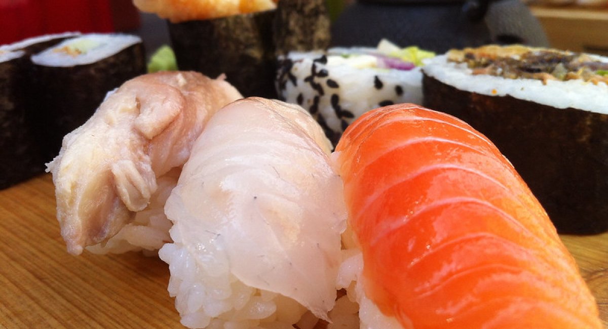 Sushi prepared by a professional chef