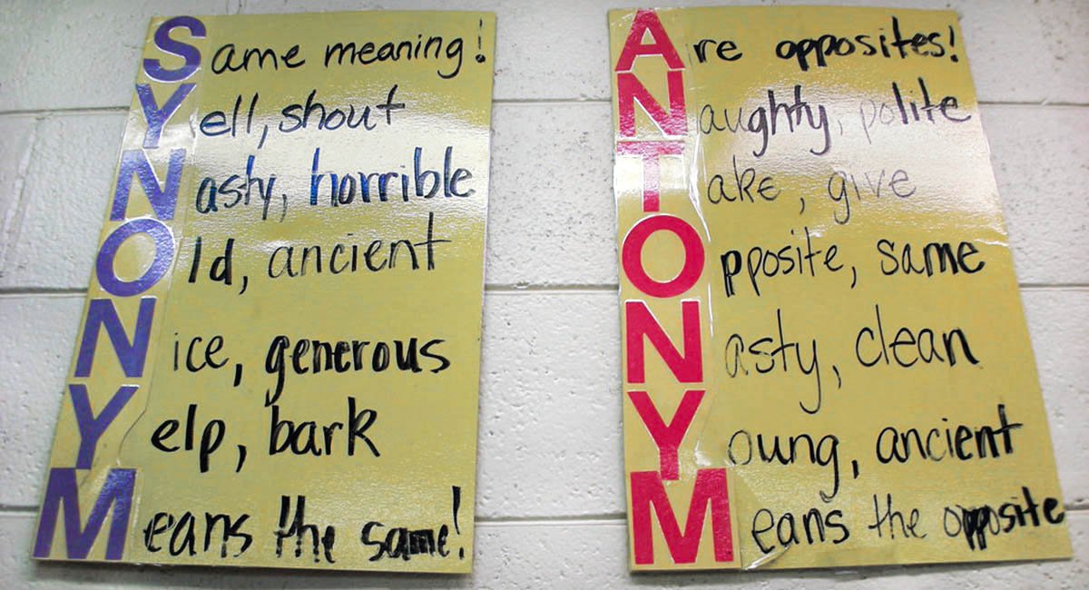 posters with synonyms and antonyms