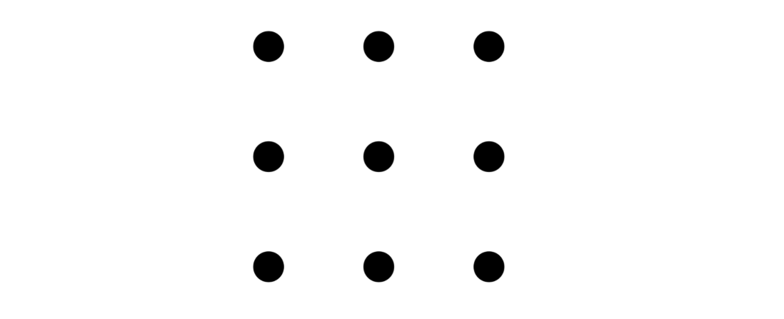 9 dots 4 lines brain teaser